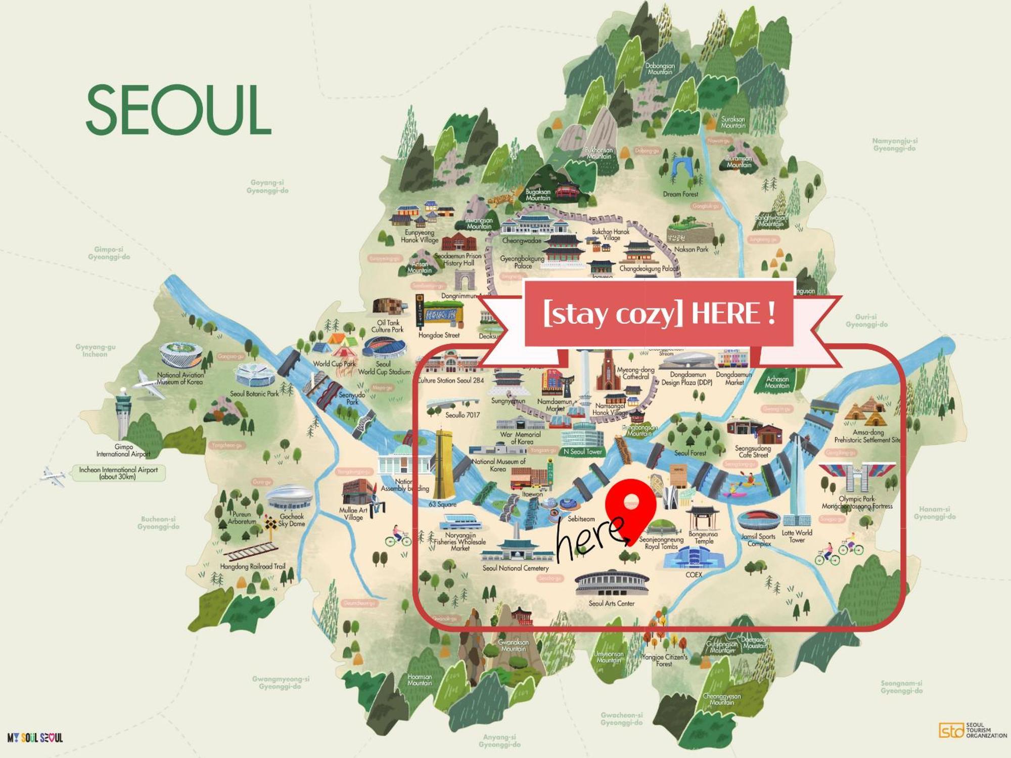 Cozy 401 3min From Seolleung Stationn Coex Jamsil Apartment *