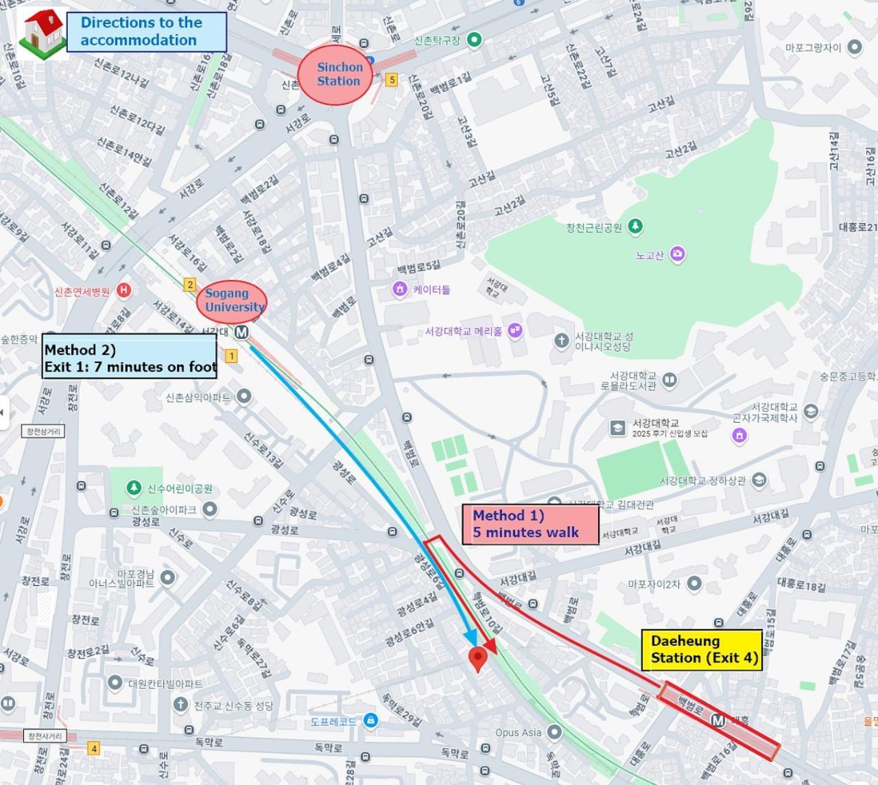 Park #hongdae Sinchon 10min #metro 3min #3beds Apartment Seoul