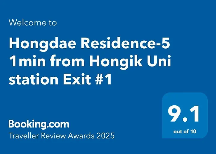Hongdae Residence-5 1Min From Hongik Uni Station Exit #1