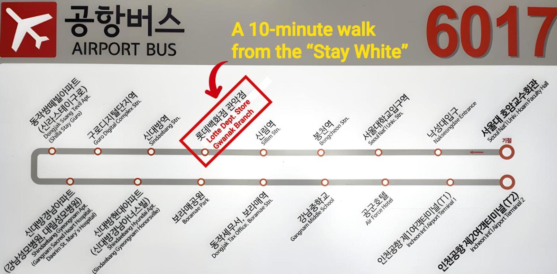 Apartment Staywhite #3room 8people #4bed #subway2line #shillimstation #gangnam #hongdae #airportbus6017 *