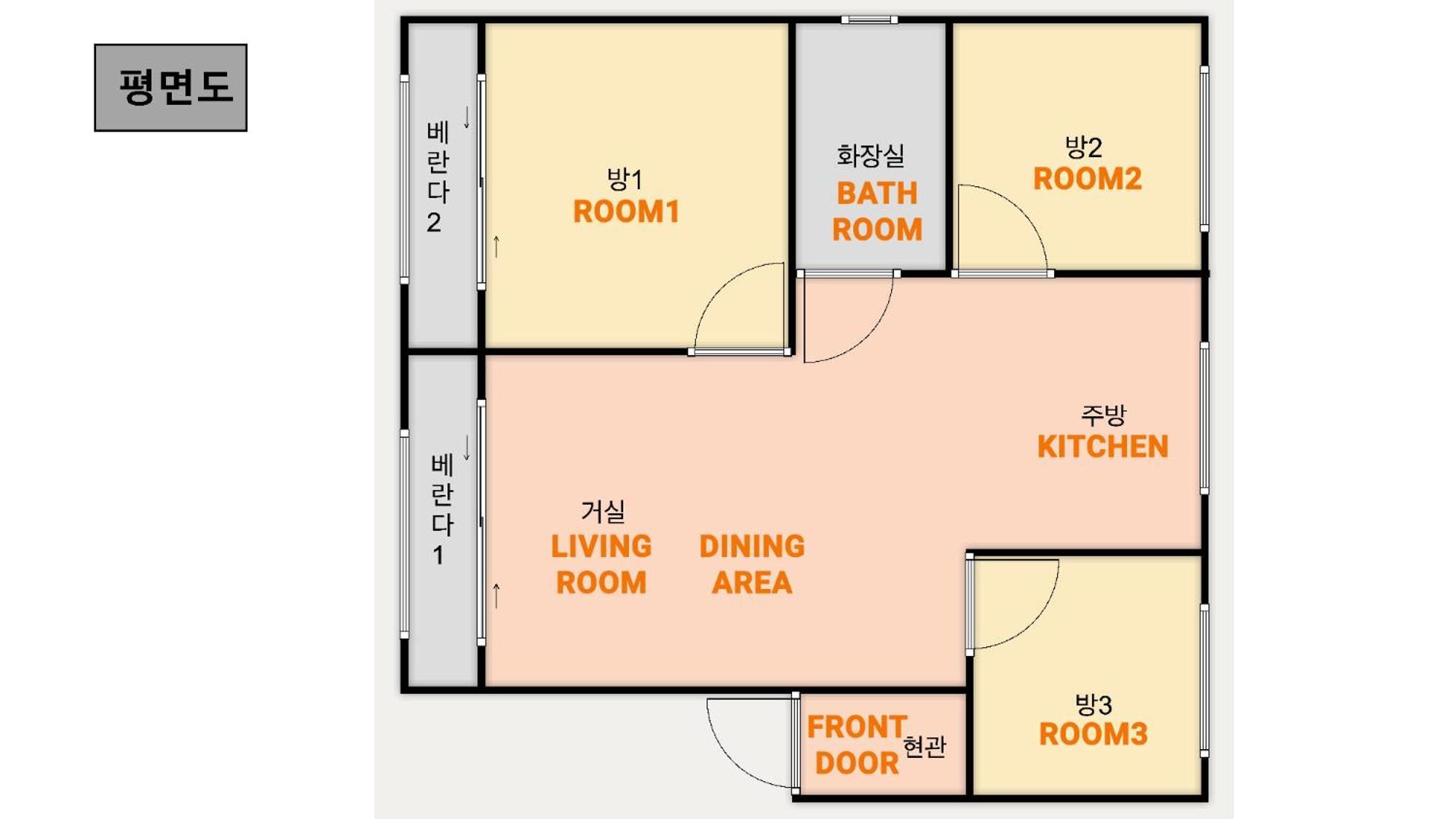 Apartment Staywhite #3room 8people #4bed #subway2line #shillimstation #gangnam #hongdae #airportbus6017