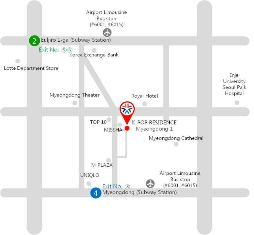 K-Pop Residence Myeongdong 1 2* Seoul
